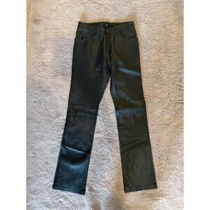 GAP Women's Vintage Bootcut Green Leather Pants Lined Size 2 Y2K